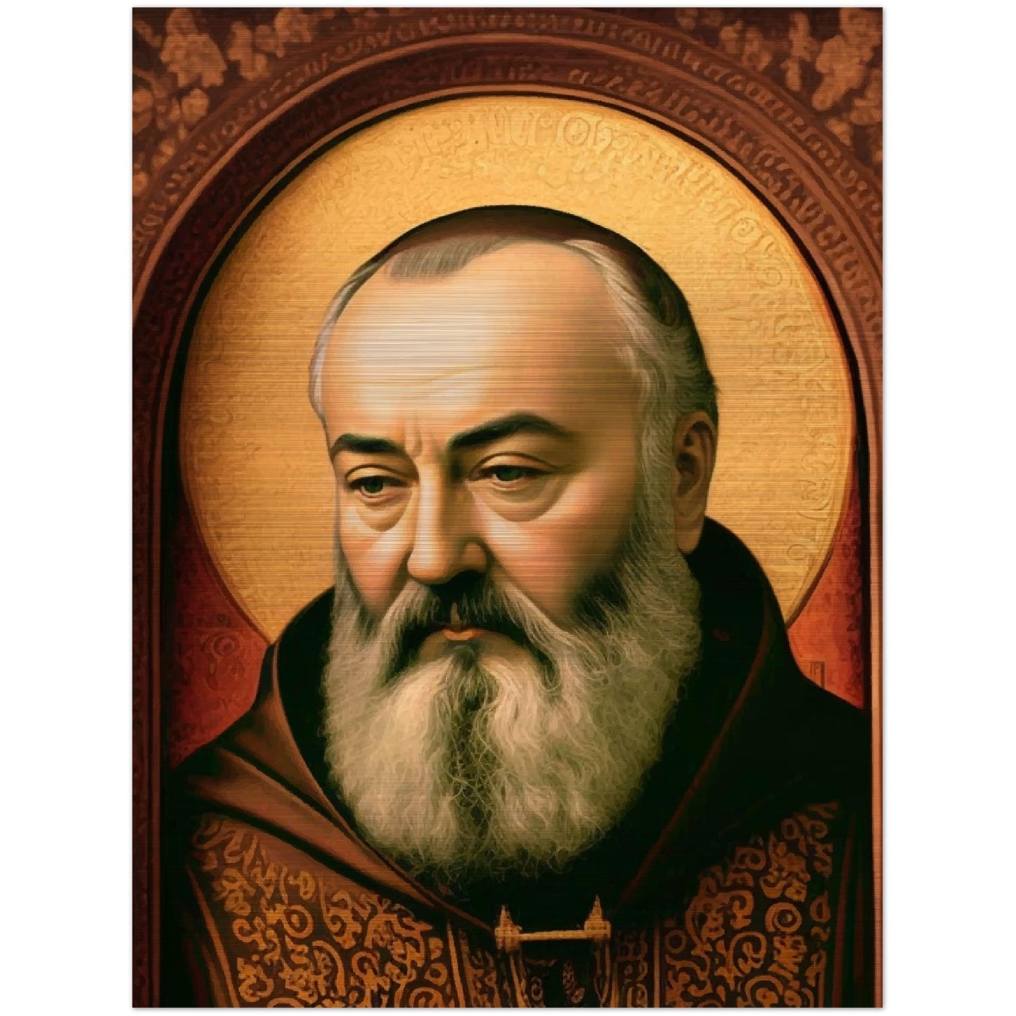 St. Padre Pio of Pietrelcina ✠ Brushed Aluminum Icon