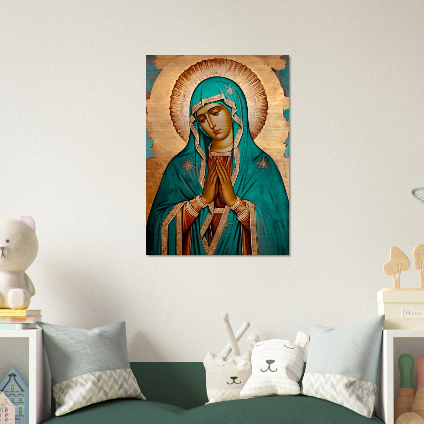 Our Lady of Guadalupe Easternized Theotokos Icon Brushed Aluminum наша леди Гваделупская (Gvadelupskaya)