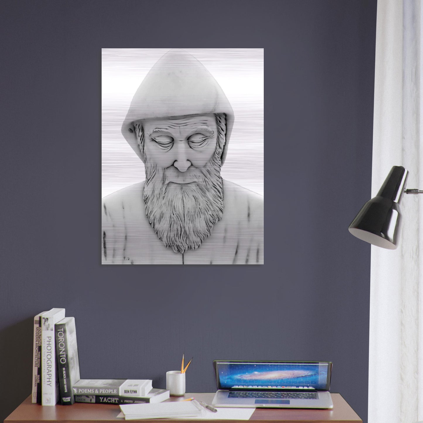 Icon of Saint Charbel Brushed Aluminum