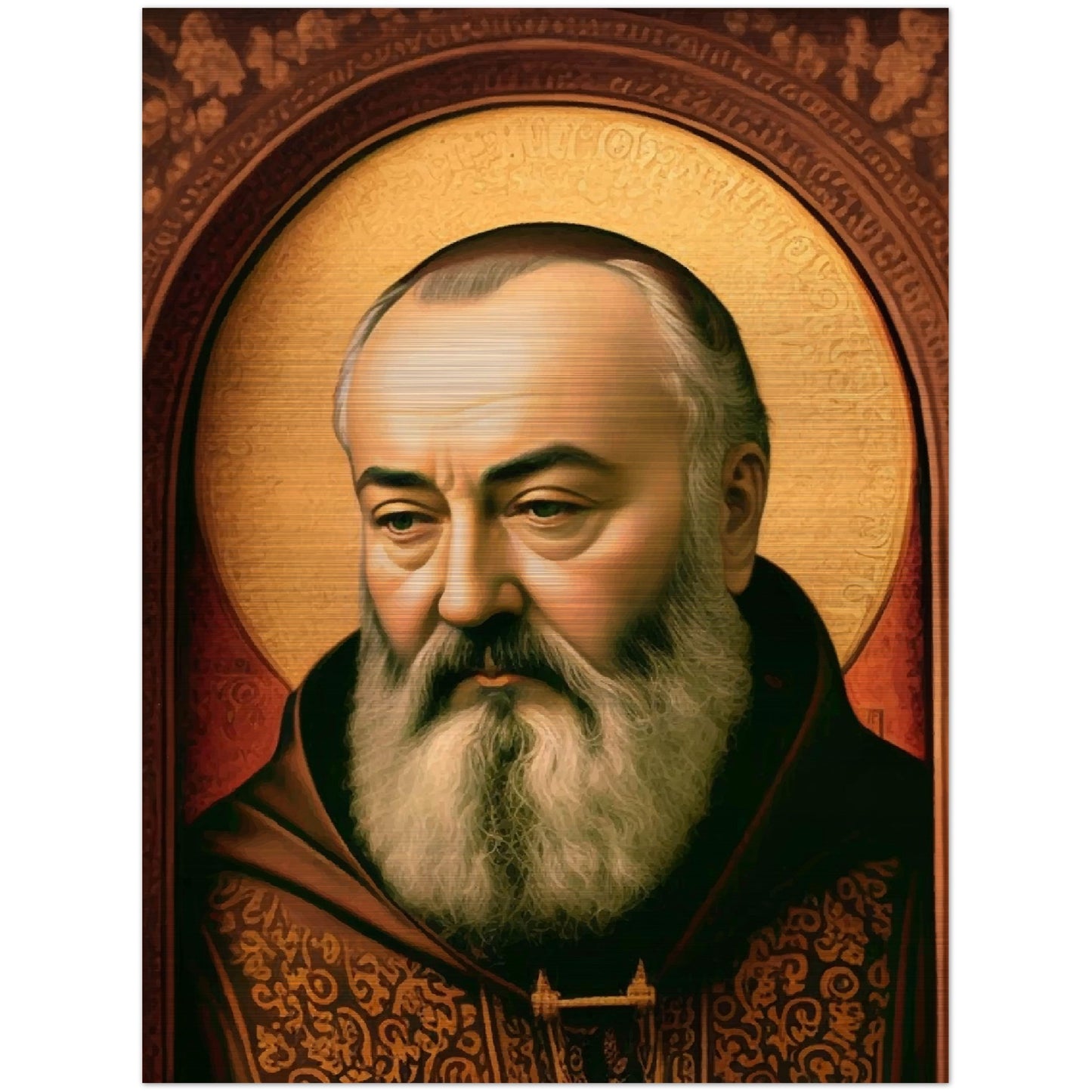 St. Padre Pio of Pietrelcina ✠ Brushed Aluminum Icon