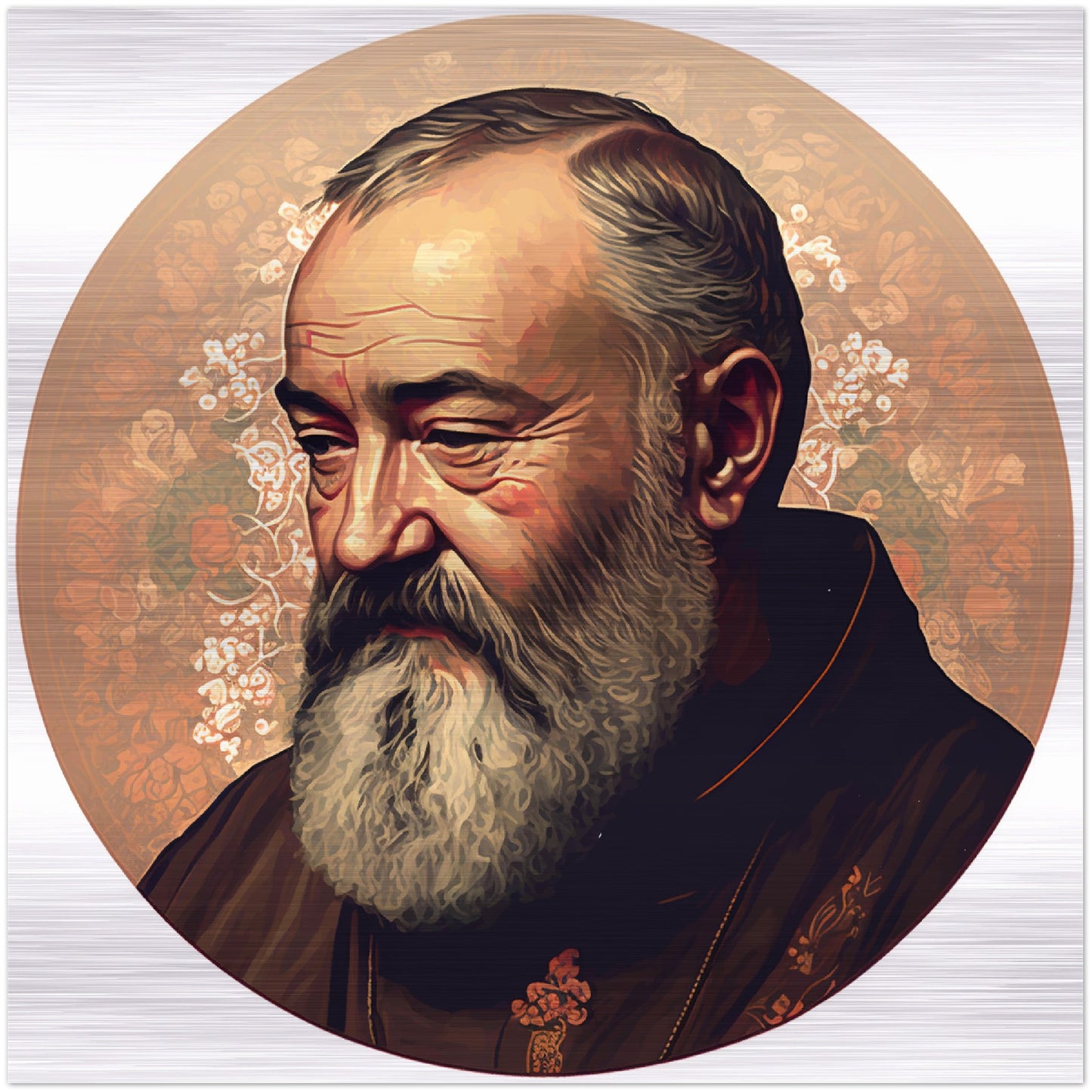 Our Friend, Padre Pio ✠ Brushed Aluminum Icon