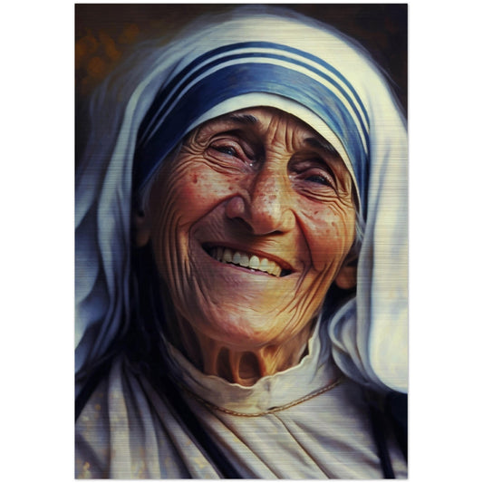 St Mother Teresa Brushed Aluminum Print ✠ Brushed Aluminum Icon