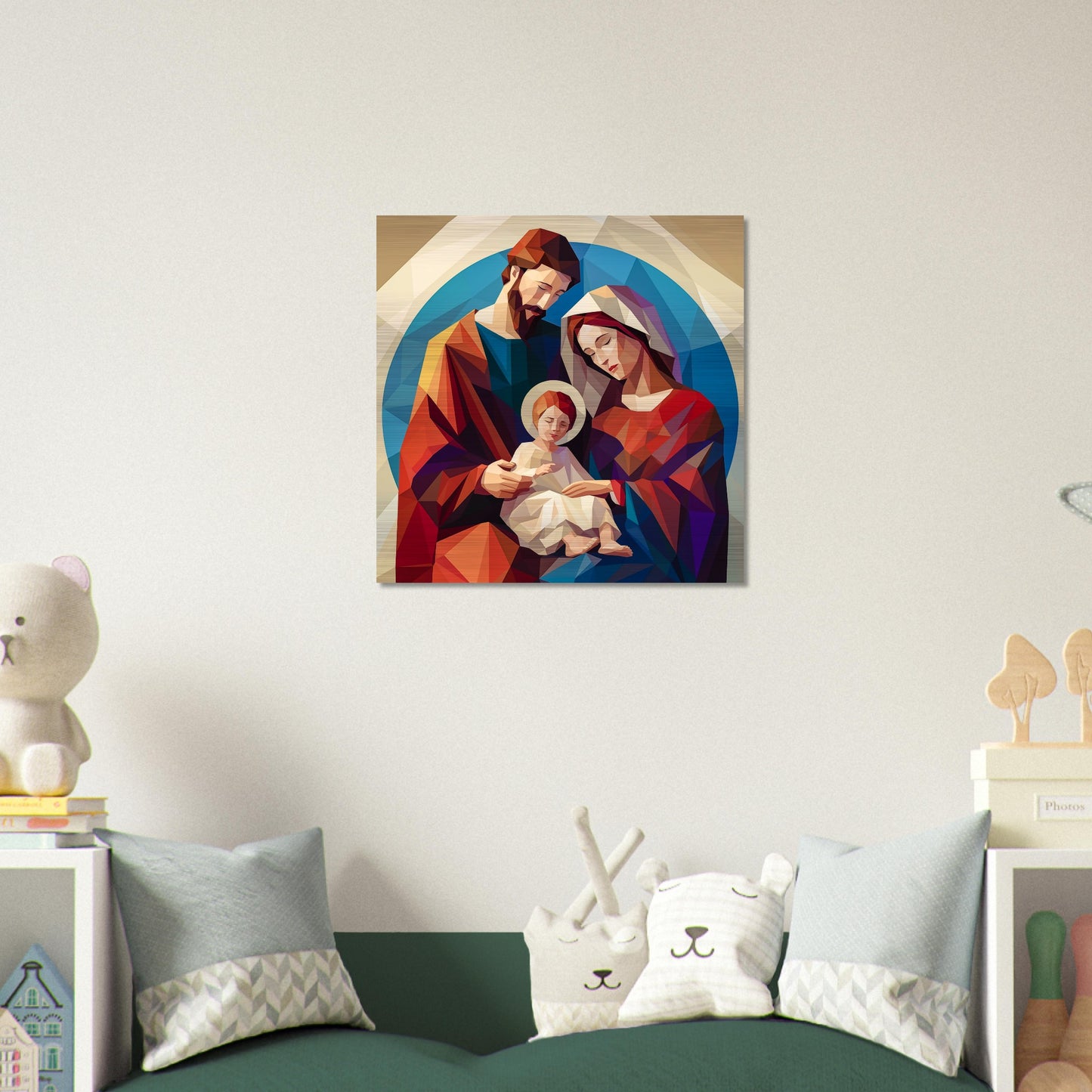 Holy Family Icon Brushed Aluminum