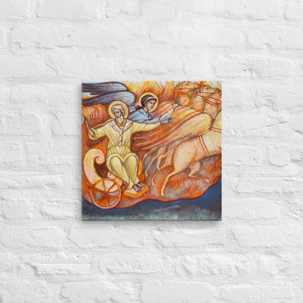 Elijah ascending in the fiery chariot #Canvas