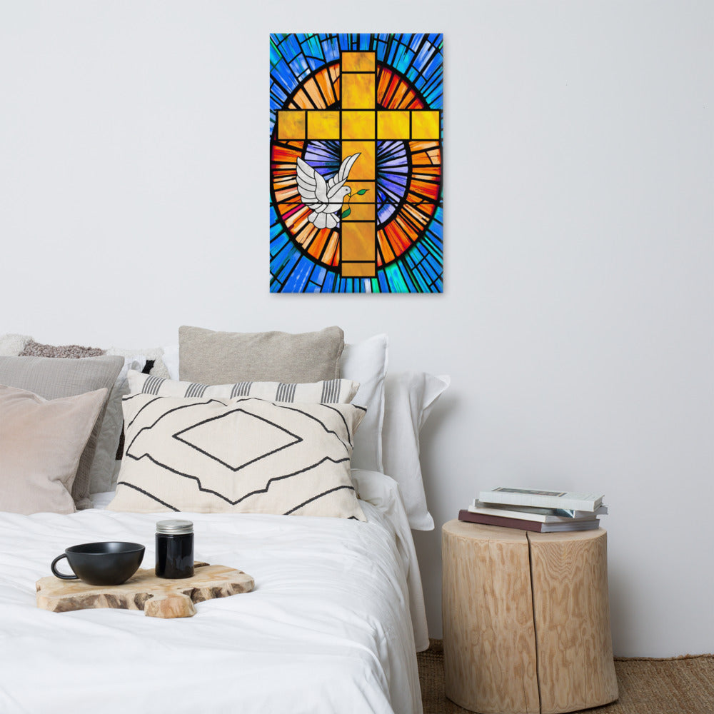 Dove and Cross Canvas