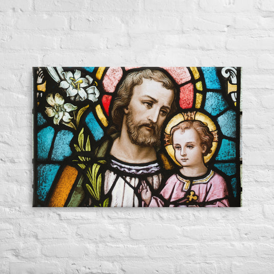 St Joseph with Jesus, the Divine Child - Canvas