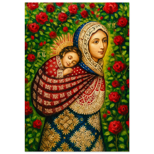 Pearl Print - Our Lady of Tender Rest icon Lullaby of the Blessed Virgin