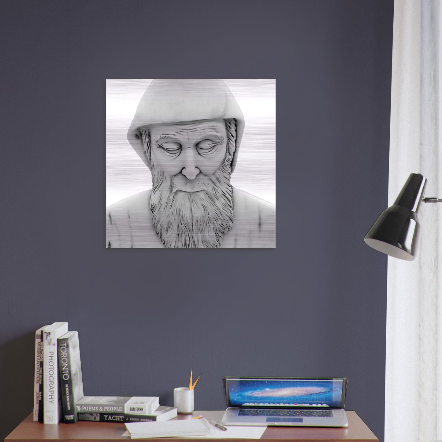 Icon of Saint Charbel Brushed Aluminum