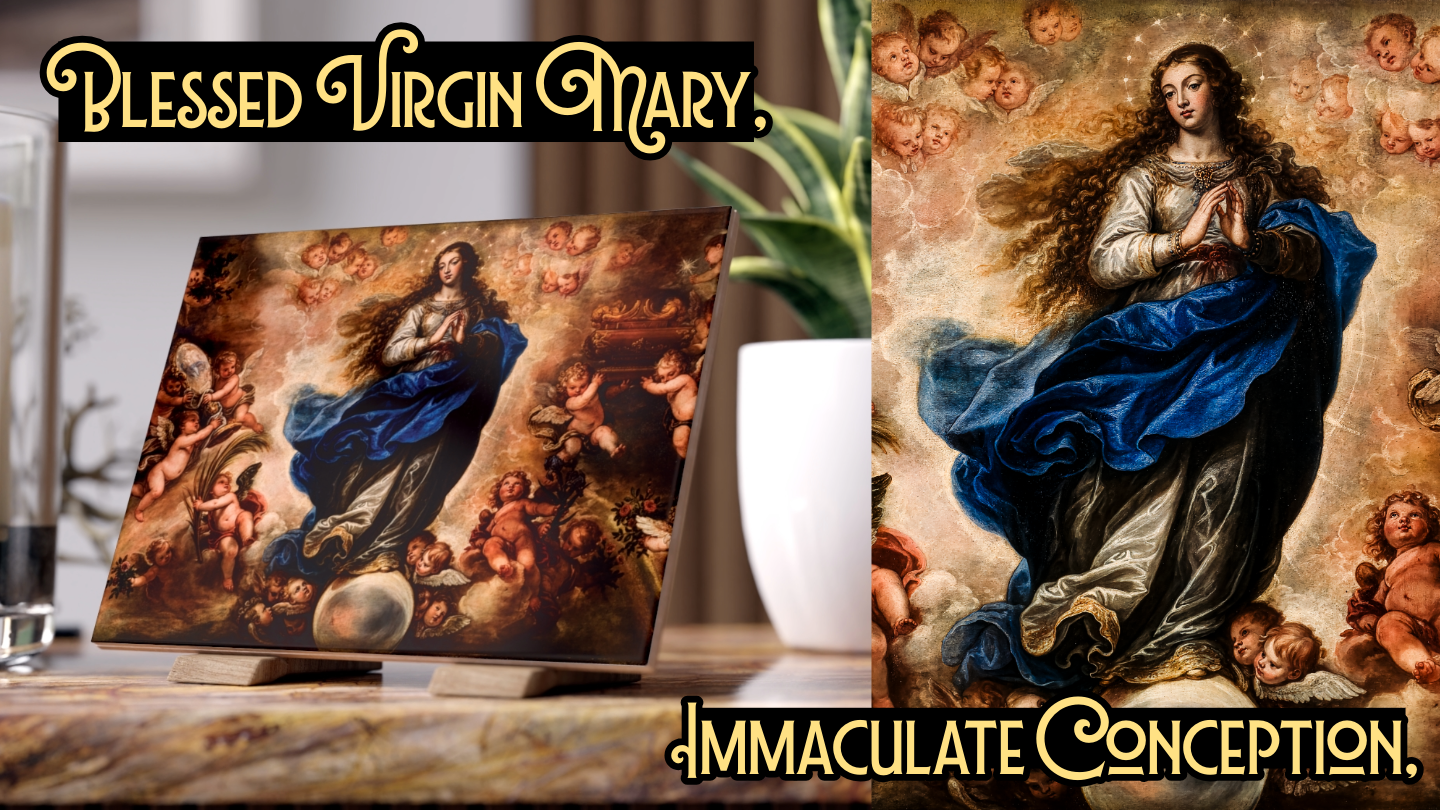 Immaculate Conception Ceramic Devotional Tile (8x6 inches) Our Lady Virgin Mary