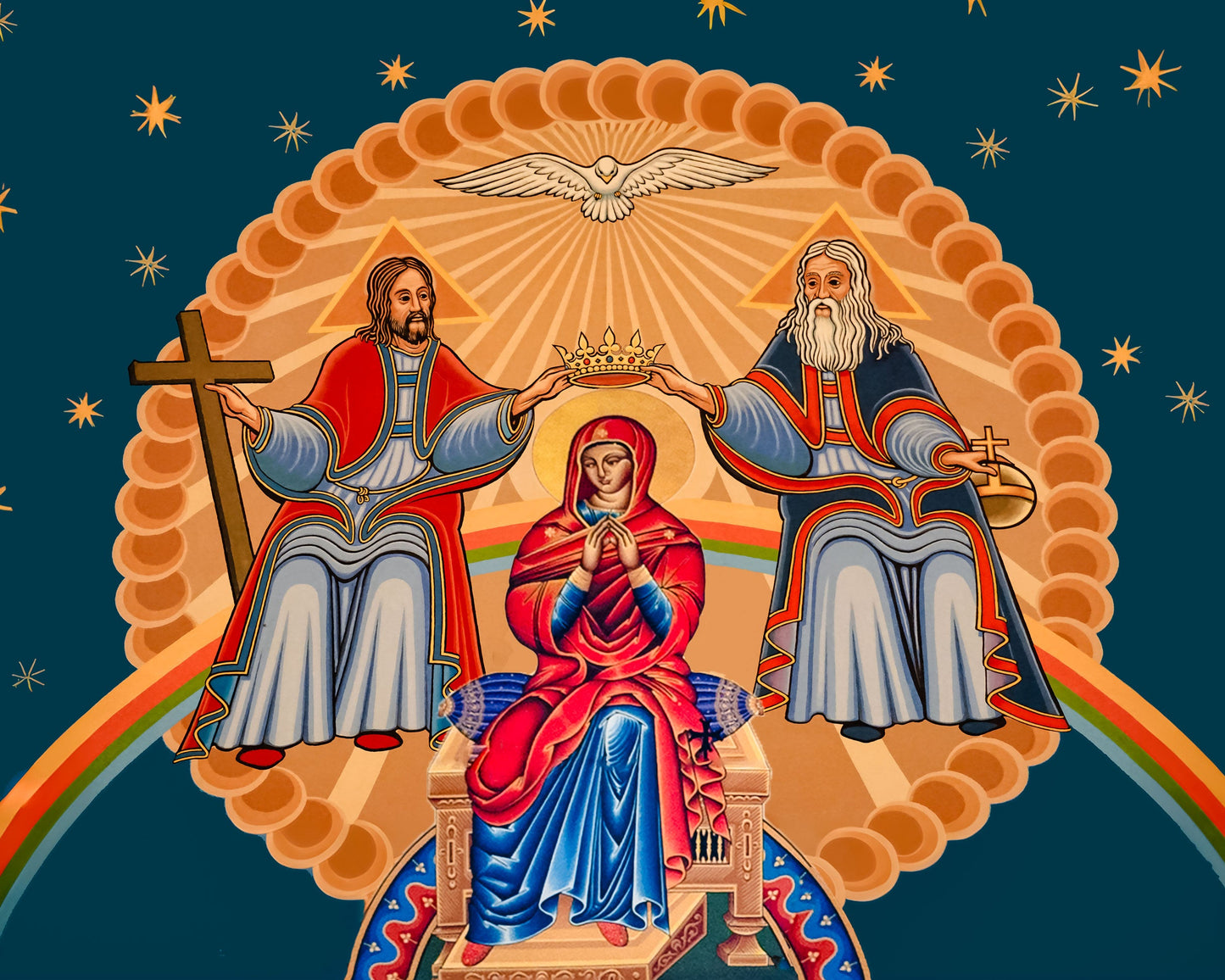 Pearl Print - The crowning of Mary as Queen of all creation Icons