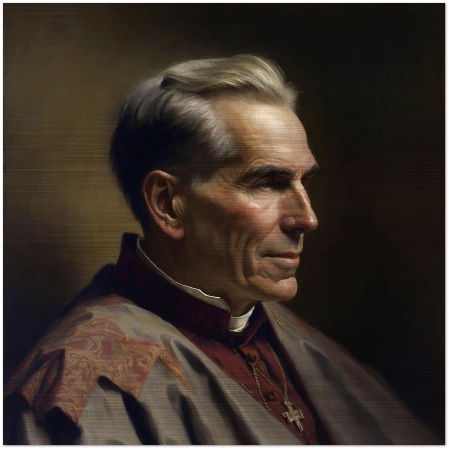 God's servant, Archbishop Fulton John Sheen ✠ Brushed Aluminum Icon