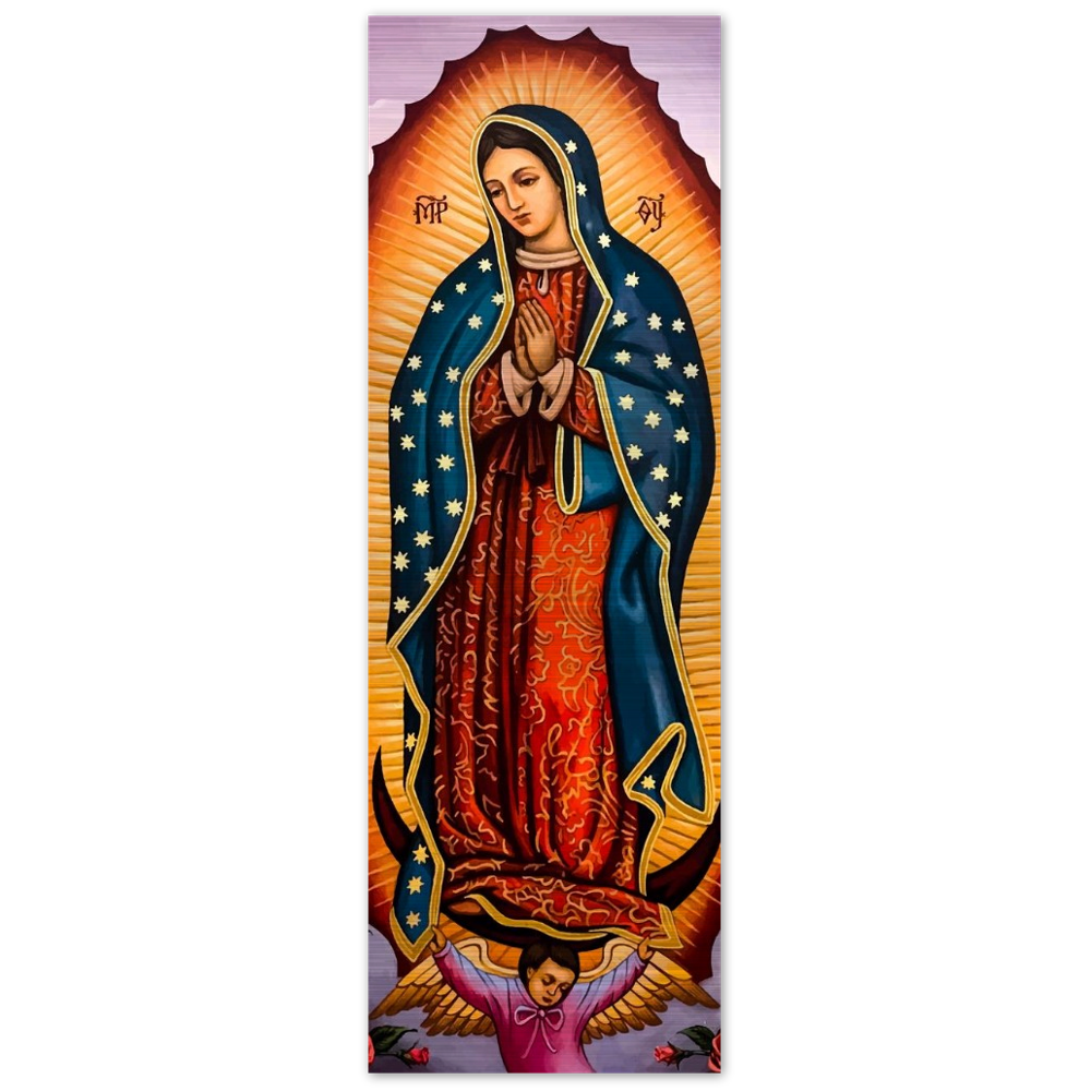 Our Lady of Guadalupe Byzantine Icon ✠ Brushed #Aluminum #MetallicIcon #AluminumPrint