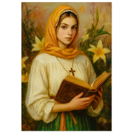 Pearl Print - St. Dymphna – The Lily of Éire, Patroness of Mental Health Icon