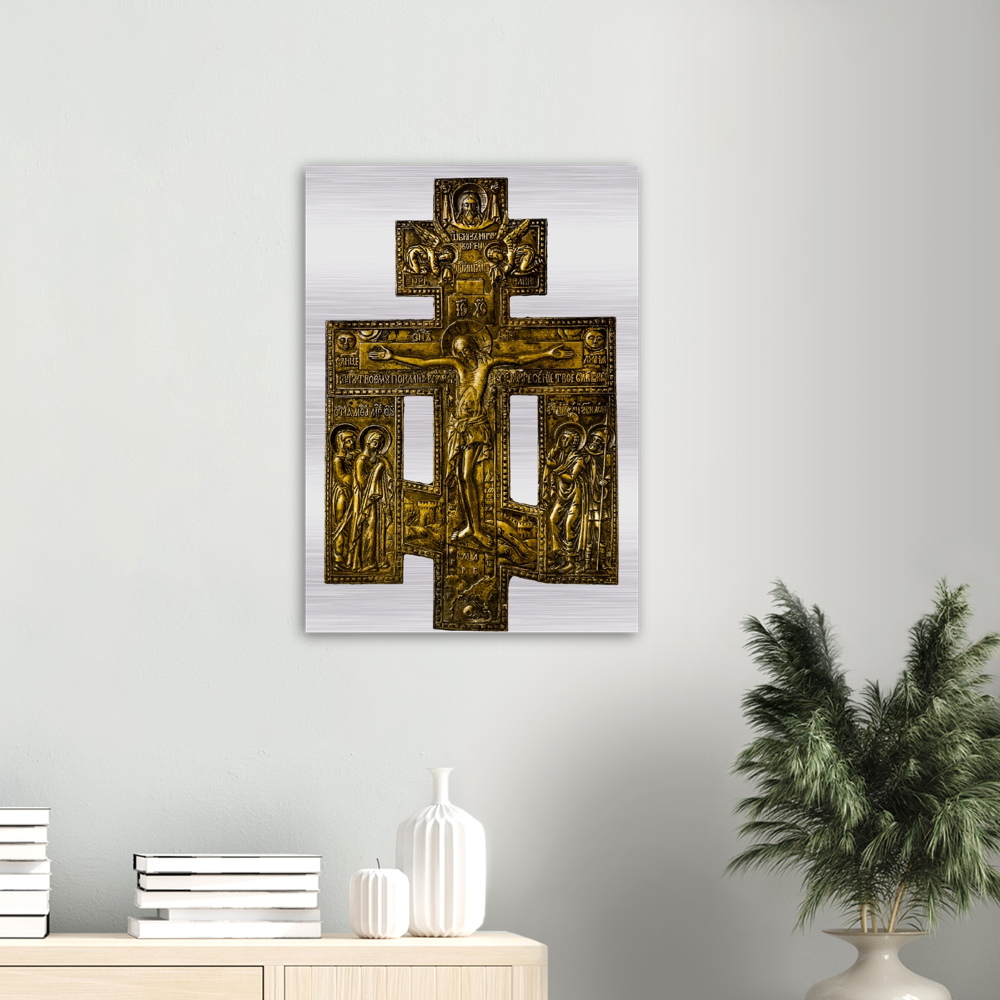 Crucifixion of Christ, Northern Russia ✠ Brushed #MetallicIcon #AluminumPrint