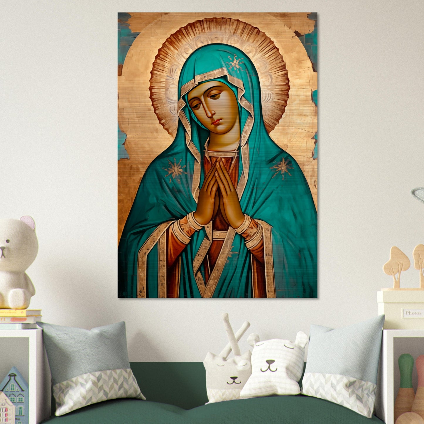 Our Lady of Guadalupe Easternized Theotokos Icon Brushed Aluminum наша леди Гваделупская (Gvadelupskaya)