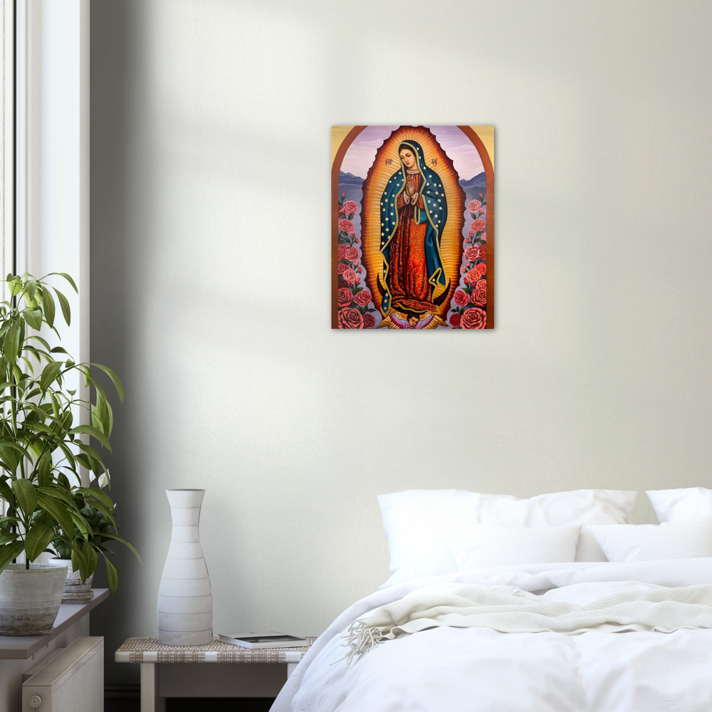 Our Lady of Guadalupe Byzantine Icon ✠ Brushed #Aluminum #MetallicIcon #AluminumPrint