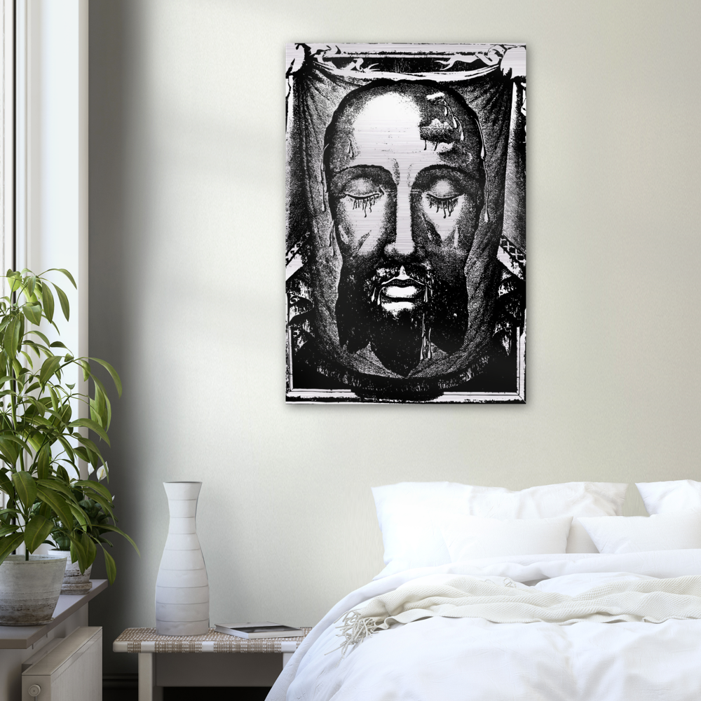 Devotion to the Holy Face of Jesus ✠ Brushed #Aluminum #MetallicIcon #AluminumPrint