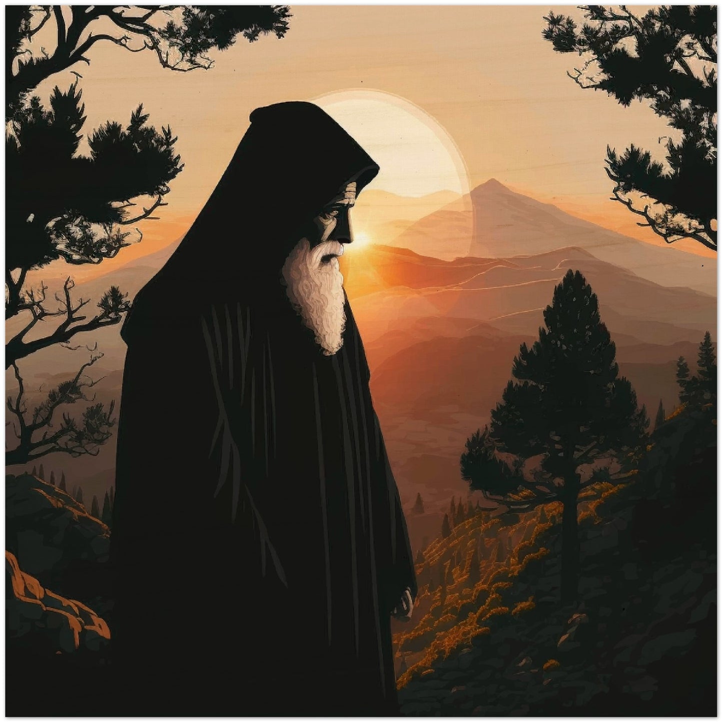 Saint Charbel, loved by God + Wood Icon