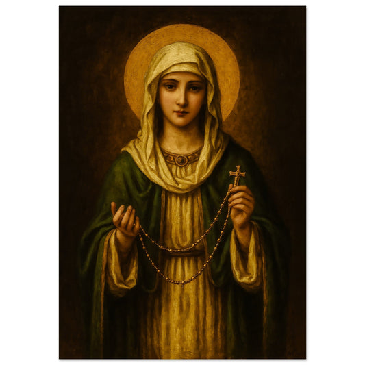 Pearl Print - Our Lady of the Holy Rosary – Baroque Icon