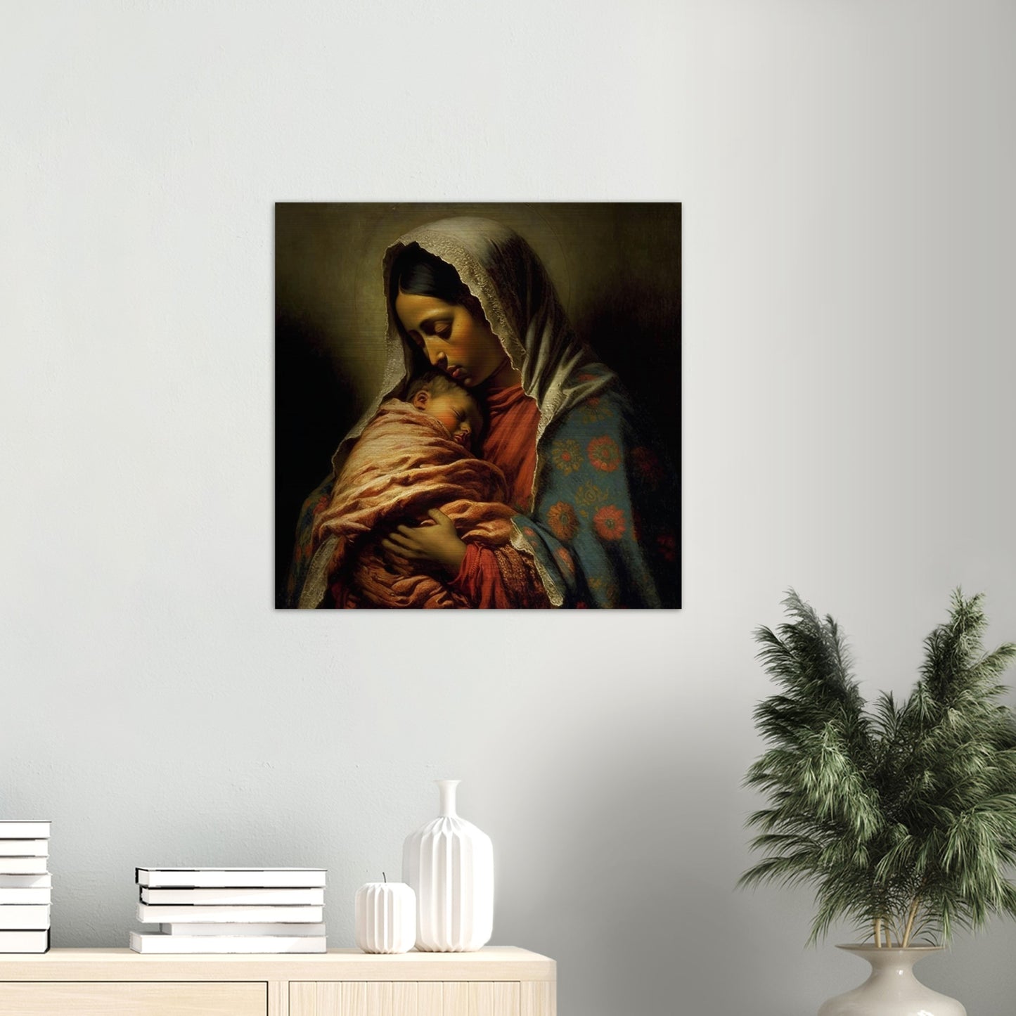 Tender Mother Our Lady of Guadalupe + Brushed Aluminum Icon