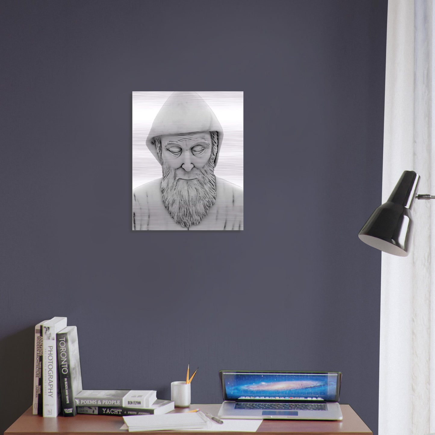 Icon of Saint Charbel Brushed Aluminum