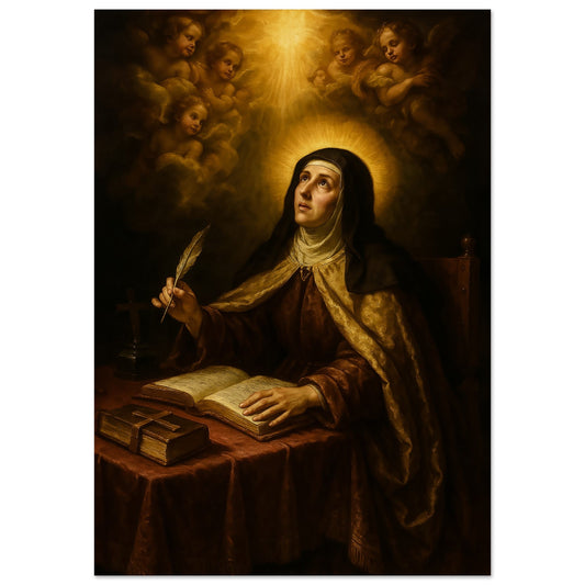 Pearl Print - Saint Teresa de Avila Baroque Portrait Icon