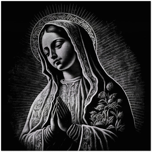 Virgin of Guadalupe, Mother of the Americas + Brushed Aluminum Icon