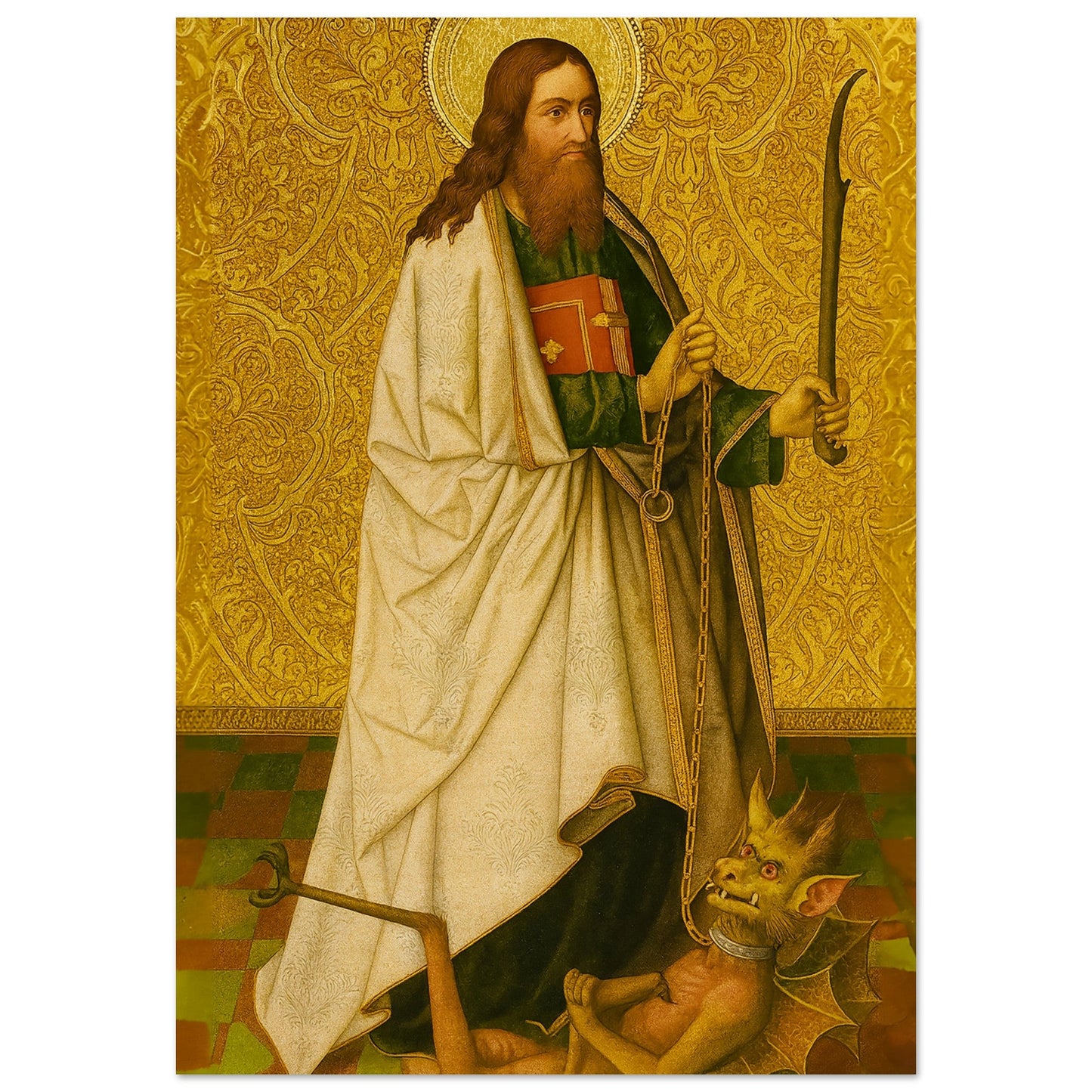 Pearl Print - Saint Bartholomew Vanquishing A Demon Prints