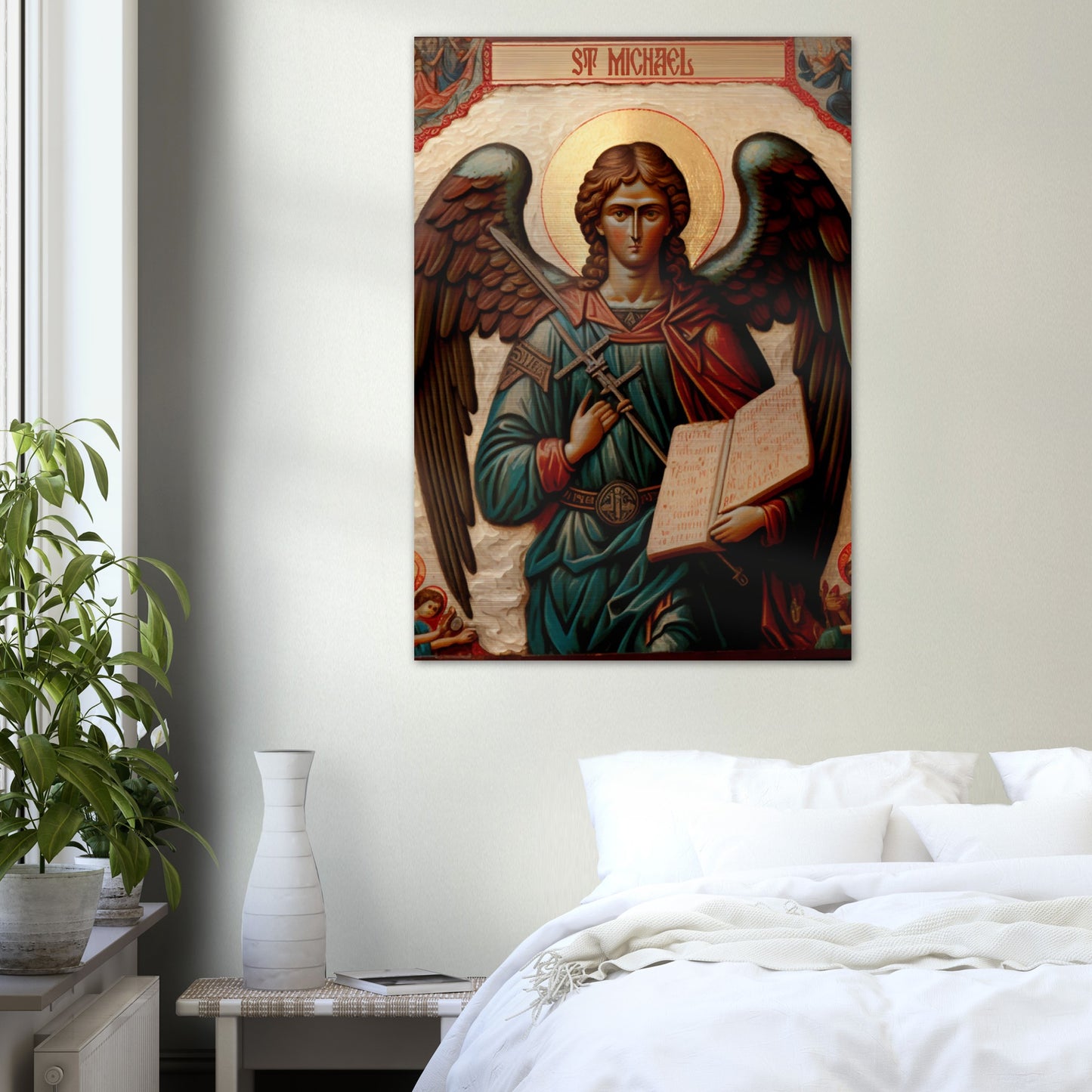 St. Michael the Archangel ✠ Brushed Aluminum Icon