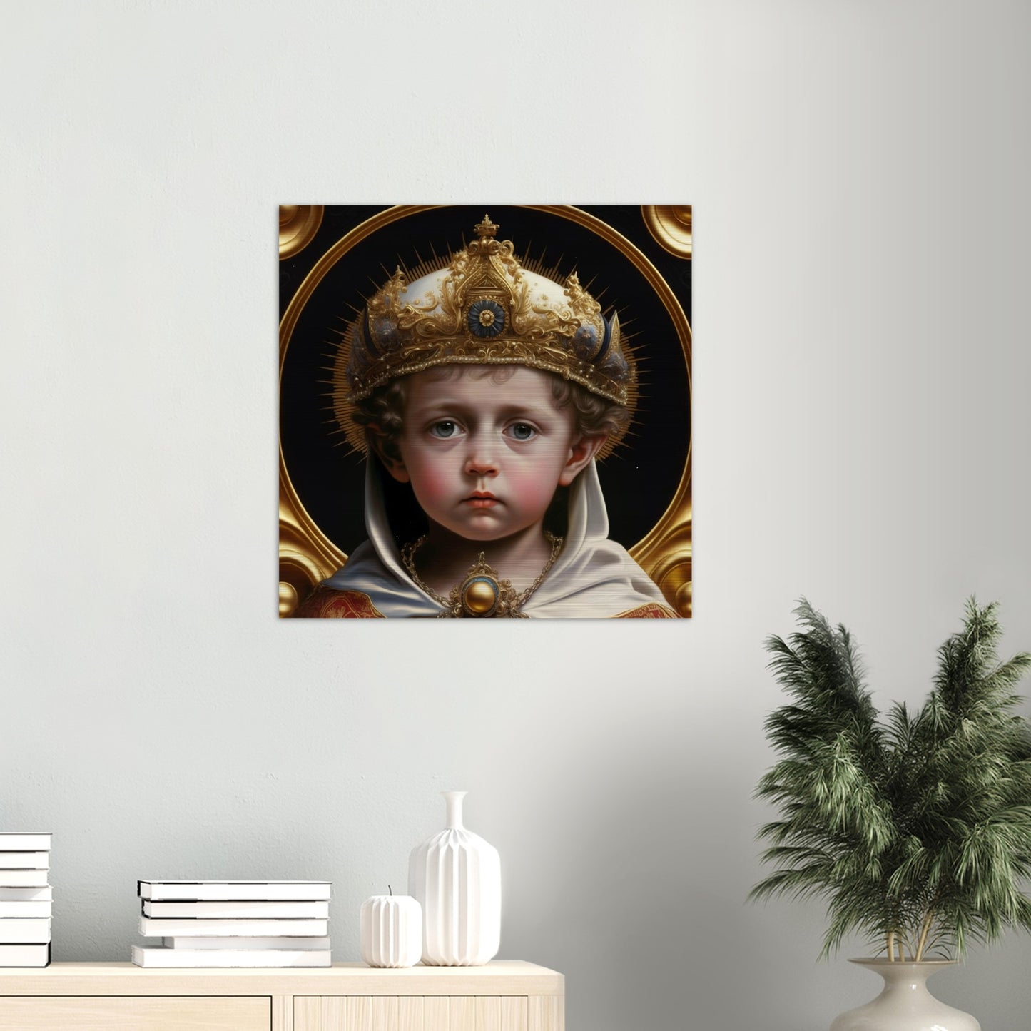 Divine Infant Jesus ✠ Brushed Aluminum Icon