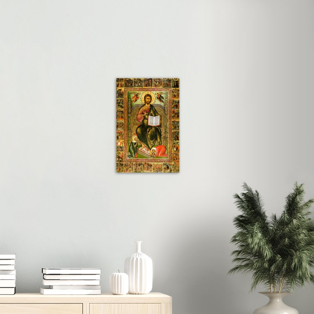 Icon of Christ Enthroned ✠ Brushed #Aluminum #MetallicIcon #AluminumPrint