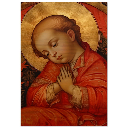 Blessed Un-named Baby of the Ulma Family Icon Brushed Aluminum Samaritans from Markowa, Poland Martyrs