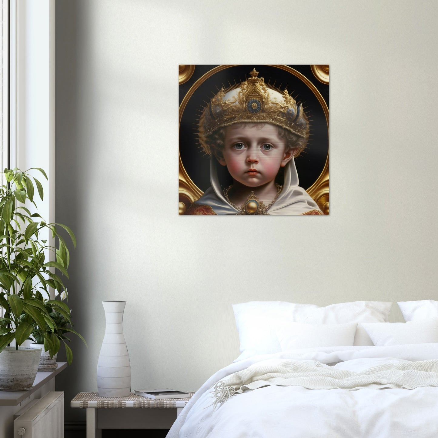 Divine Infant Jesus ✠ Brushed Aluminum Icon