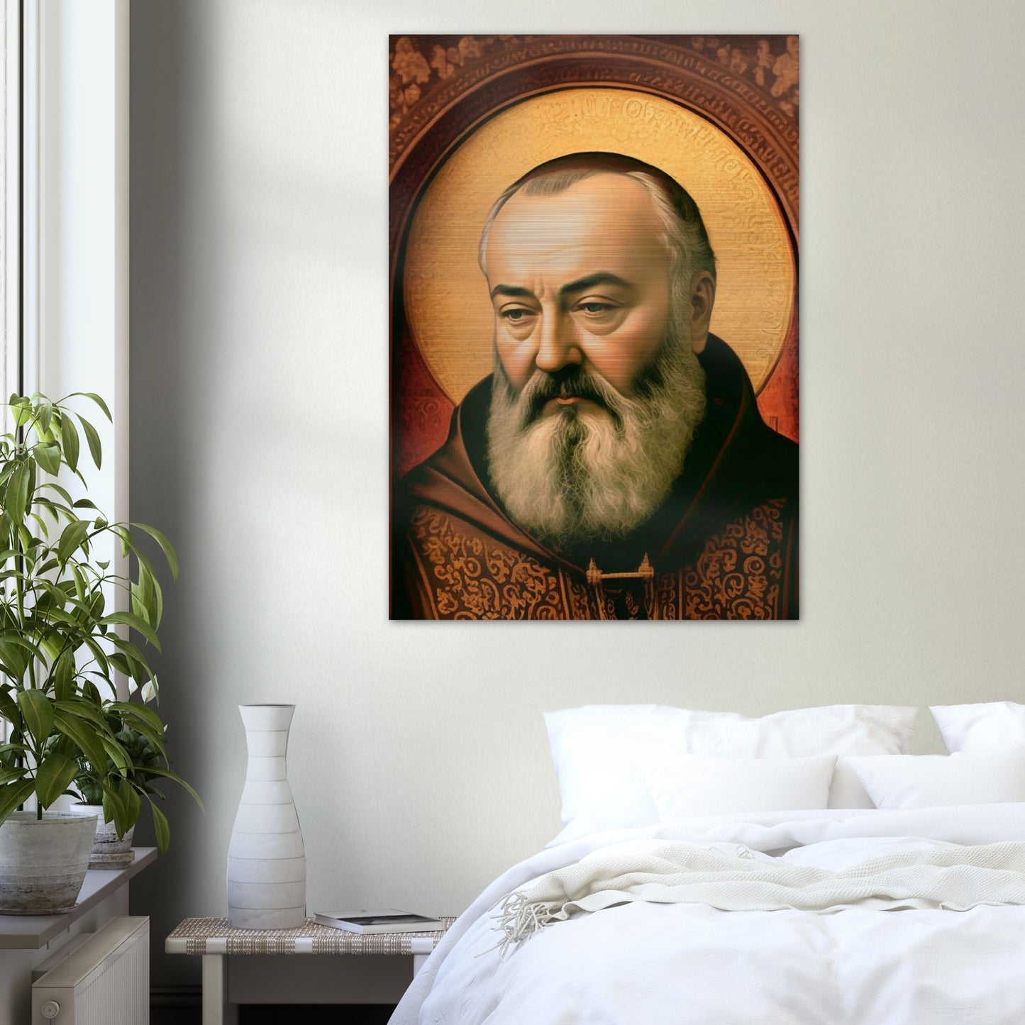 St. Padre Pio of Pietrelcina ✠ Brushed Aluminum Icon