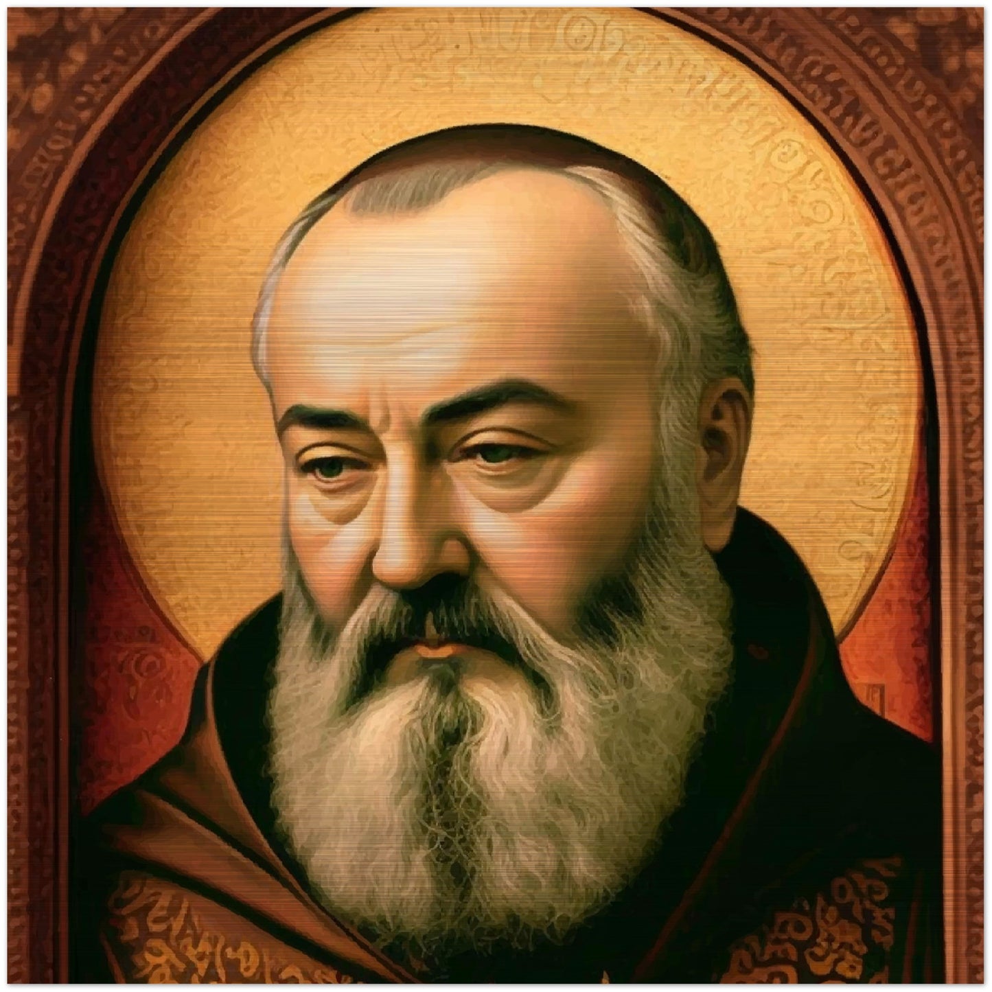 St. Padre Pio of Pietrelcina ✠ Brushed Aluminum Icon