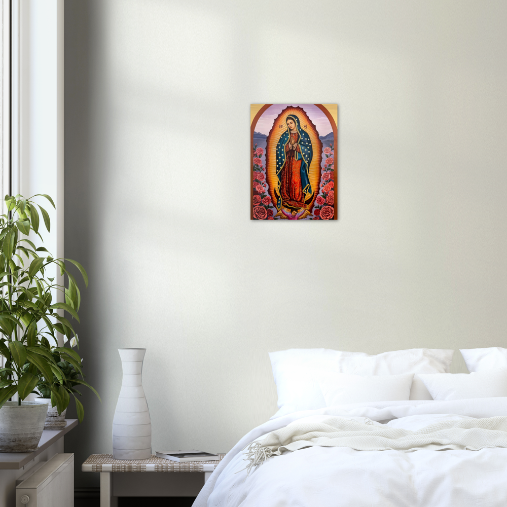 Our Lady of Guadalupe Byzantine Icon ✠ Brushed #Aluminum #MetallicIcon #AluminumPrint