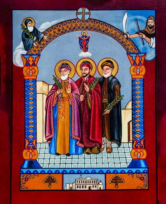 The Martyrs of Damascus towards Canonization Wood Icon The Massabki brothers