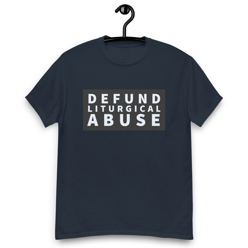 Defund Liturgical Abuse - Men's heavyweight tee