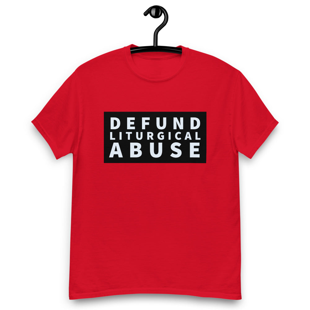 Defund Liturgical Abuse - Men's heavyweight tee