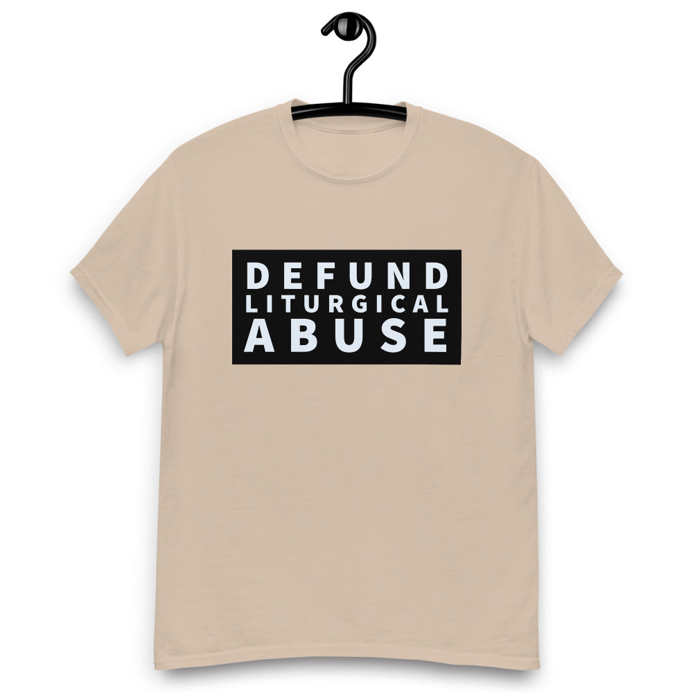 Defund Liturgical Abuse - Men's heavyweight tee