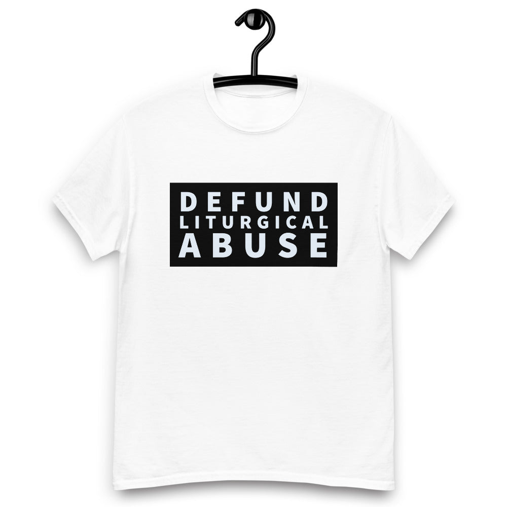 Defund Liturgical Abuse - Men's heavyweight tee