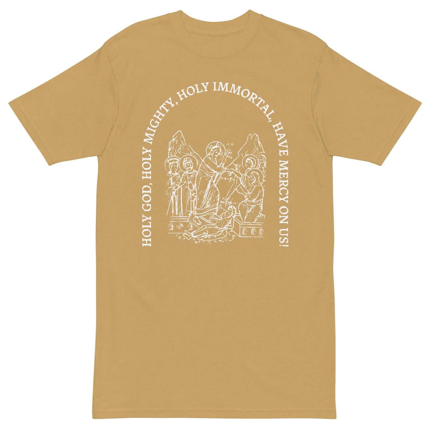 Holy God, Holy Mighty, Holy Immortal, have mercy on us - premium heavyweight tee