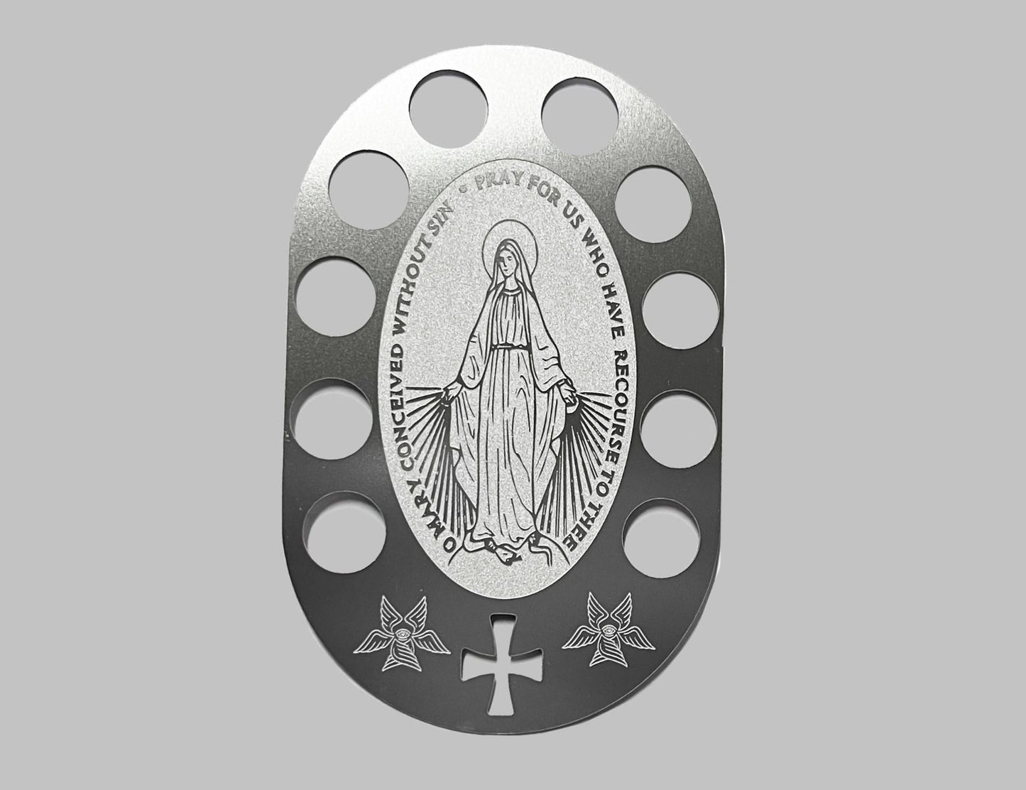 Holy Rosary Card Miraculus Medal Edition for your Wallet, Desktop or Altar. One Decade