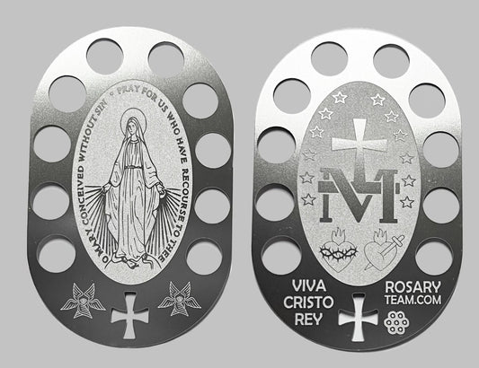 Holy Rosary Card Miraculus Medal Edition for your Wallet, Desktop or Altar. One Decade
