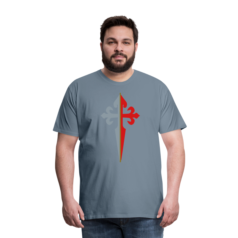 St James the Apostle Cross San Santiago Apostol Premium T-Shirt - steel blue