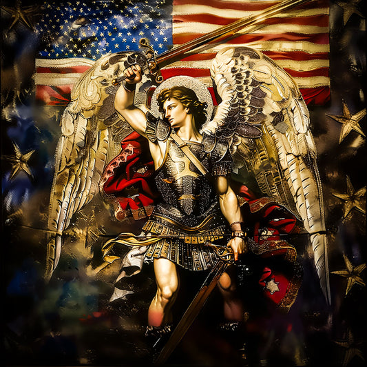 St. Michael the Archangel, defend our Nation Brushed Aluminum Icon