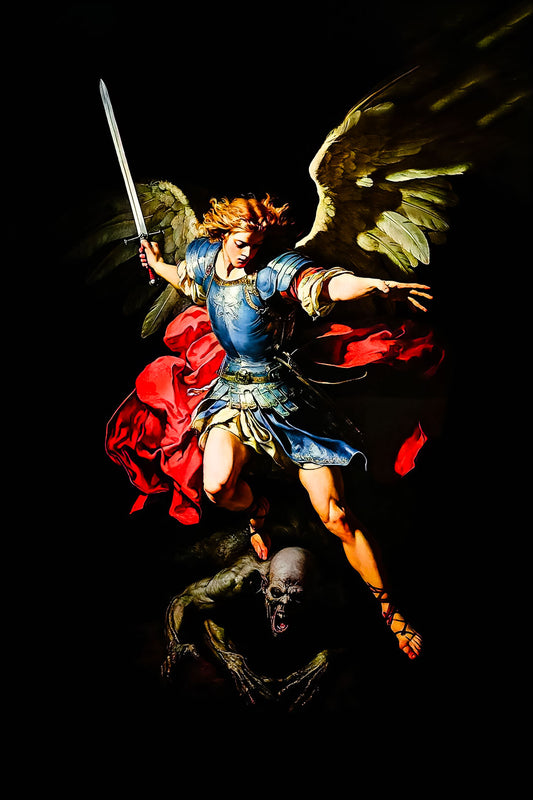 St. Michael the Archangel, protection against the wickedness and snares of the devil -Brushed Aluminum Icon