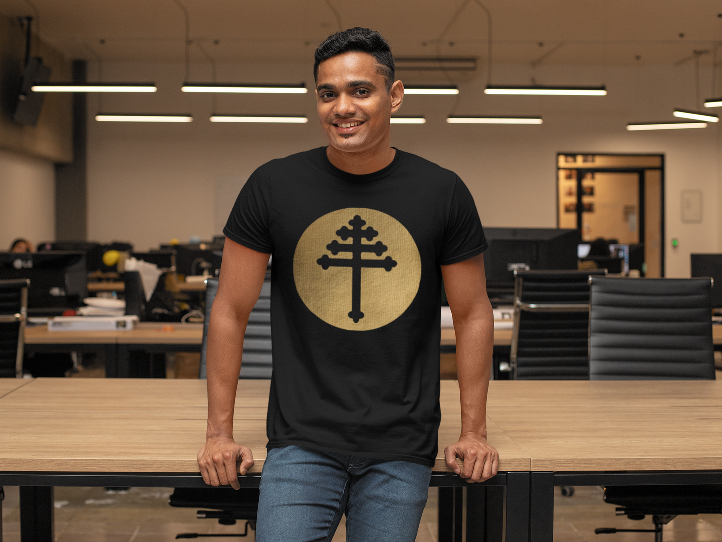 Maronite Cross Unisex garment-dyed heavyweight t-shirt