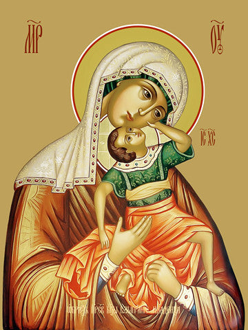 Pearl Print - Icon - Mother of God. Leaping baby