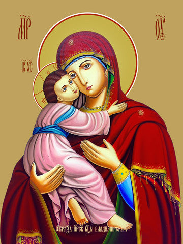 Pearl Print - Icon of the Mother of God - Vladimirskaya